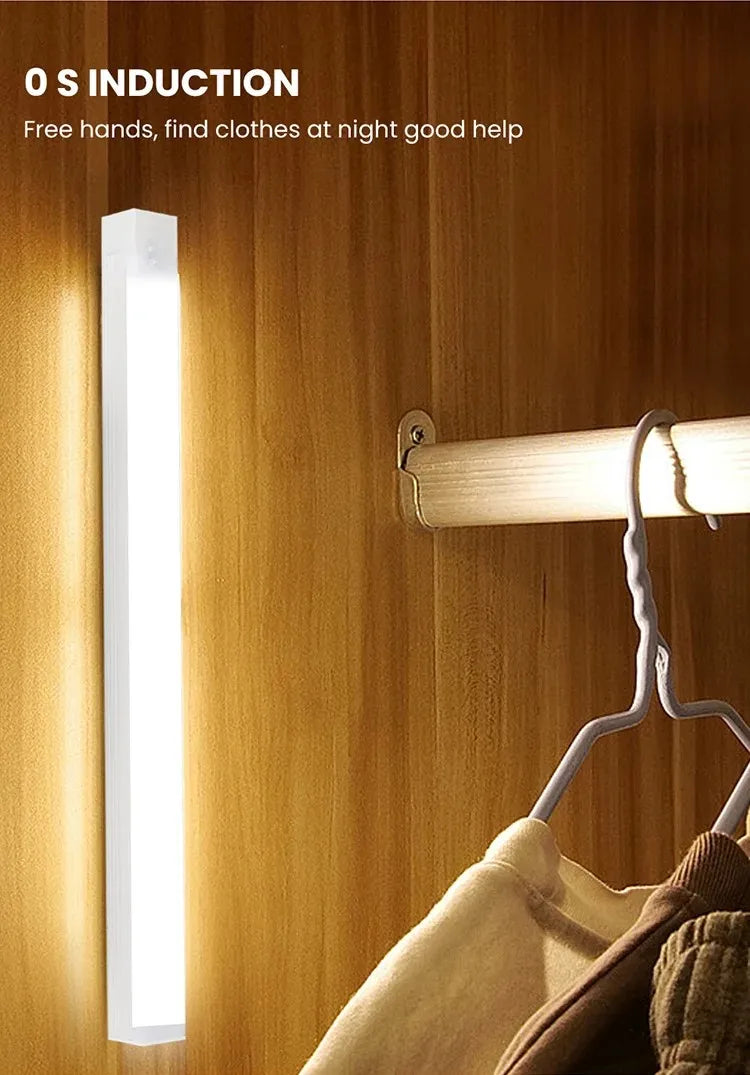 Motion Sensor Lamp Night Light Wireless LED USB Type C Rechargeable Lamp for Kitchen Cabinet Bedroom Wardrobe Staircase Lighting
